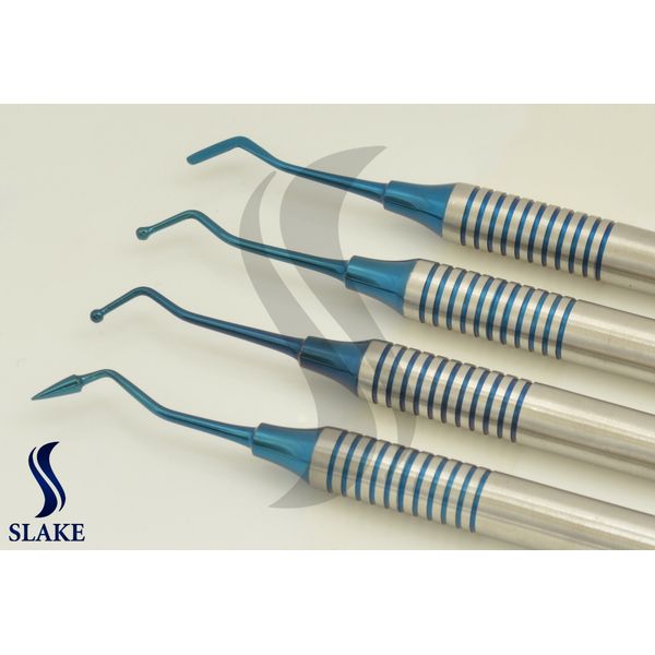 Dental Blue Titanium Coated Restorative Composite Filling Instruments Set