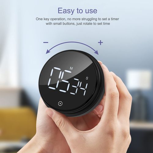 OQIMAX Magnetic Digital Kitchen Timer, Large LED Screen, 3 Volume Levels, Timer Egg Timer, Stopwatch, Digital Countdown Countup for Cooking, Baking, Sports, Studying etc