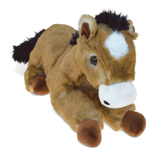 DolliBu Lying Brown Horse Super Soft Stuffed Animal, Cute Realistic Stuffed Animals for Girls. Boys and Adults Animal Gifts, Kids Nursery Décor, Cuddly Barn Plush Toys - 10.5 inches