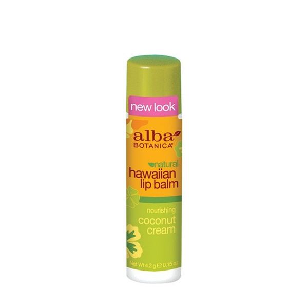 Alba Botanica Nourishing Coconut Cream Hawaiian Lip Balm, 0.15 Ounce Tubes (Pack of 6)