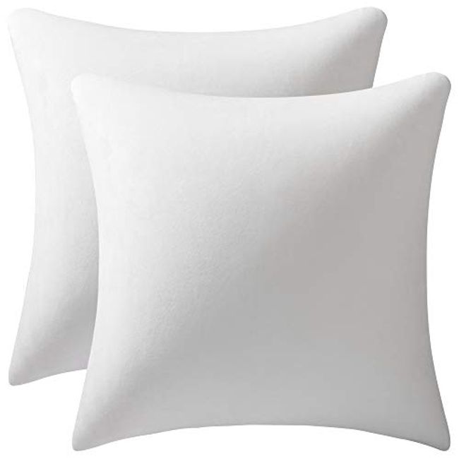 Decorative Throw Pillow Insert: Set of 4 Square Soft (White, 18x18) Fo