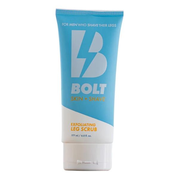 Bolt Skin + Shave - Exfoliating Leg Scrub for Men with Bamboo & Coconut Extract - Achieve a Healthier Skin, Fight Ingrown Hair Formula, with Aloe Vera & Pumice - Smoothness in Every Tube - 6 Fl Oz