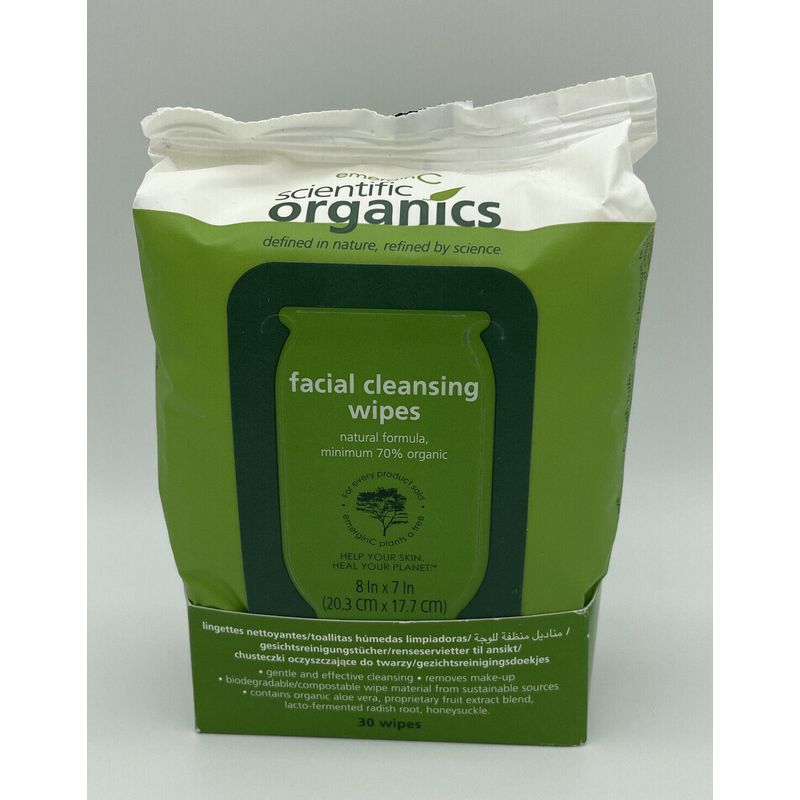 Emergin C Scientific Organics Facial Cleansing Wipes 30 wipes