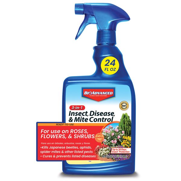 BioAdvanced 701290B Insecticide Fungicide Miticide 3-in-1 Insect, Disease & Mite Control, 24 Oz