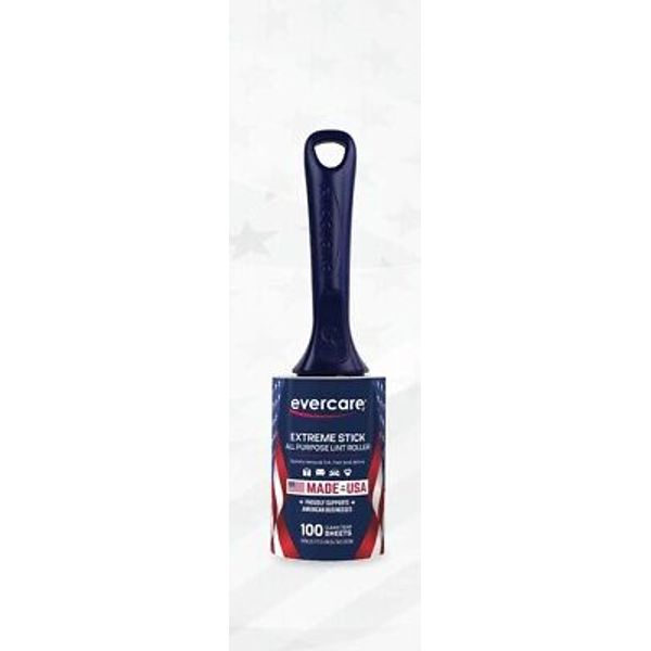 Evercare Extreme Stick American Flag Theme Lint Roller, 100 Sheets