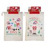 PMS Drawstring Elf Christmas Eve Bag Sack Stocking - 55cm x 36cm