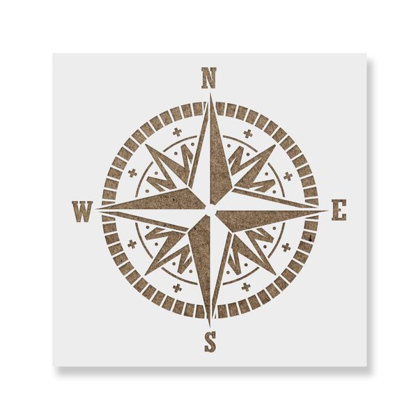Compass Rose Stencil - Ocean and Large Compass Design for Nautical Decor