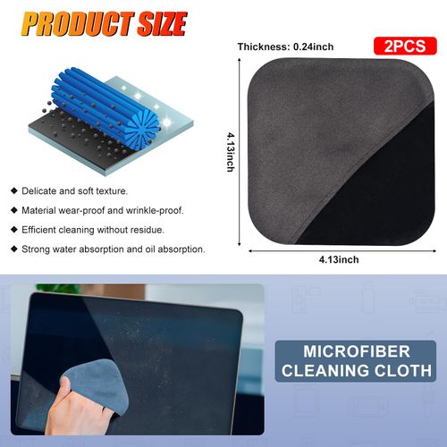 SuperKaKa 2Pack Car Screen Cleaner- Vehicle Touchscreen Microfiber Cleaning Cloth, Touch Screens Clean Wipes Cars Interior Accessories Universal for Tesla Dashboard Display (Gray&Blue)