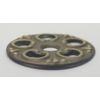 Stamped ANTIQUE BRASS BACKPLATE Victorian bail pull pierced rosette fancy old 