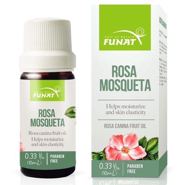 Funat Aceite de Rosa Mosqueta para rostro y piel – Rose Hip Seed Oil for face and skin 0.3 fl oz