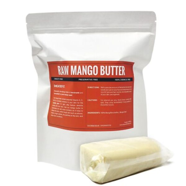 Sheanefit Raw Mango Butter 1LB Bulk Bar - Soft & Smooth Natural Body Moisturizer