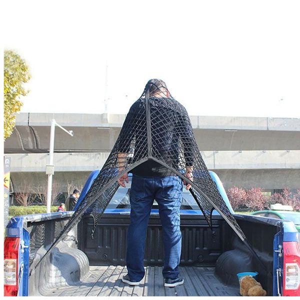 Truck Bed Net Suitable for Daily Light Loads of Trucks,Mesh Organizer 3'x3' Stretches to 6'x6',Highly Elastic Truck Cargo Net for Pickup Truck Bed