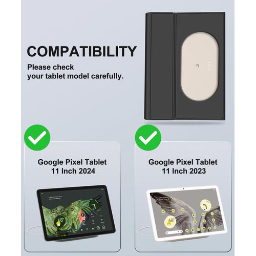 Touch Keyboard Case for Google Pixel Tablet 11 Inch, Magnetic Keyboard for Pixel Tablet 2023/2024 with Trackpad, Detachable Keypad, Protective Cover with Stylus Pen Holder & Speaker Dock, Black