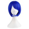 MapofBeauty 12"/30cm Short Straight Side Bangs Wig (Navy Blue)