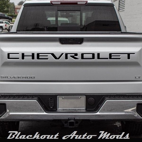 Gloss Black Vinyl Tailgate Letters 2019-2026 Silverado Inserts 1500 2500 3500