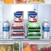 Clear Soda Can Organizer, Refrigerator Stackable Bin Dispenser with Lid - 2-Pack