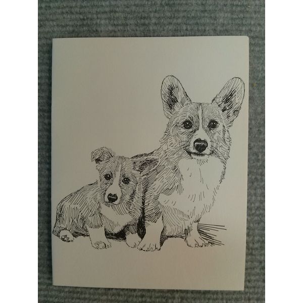 Welsh Corgi Pen & Ink Stationary Cards, Note Cards, Greeting Cards. 20 ct.