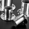 2Pcs Stainless Steel Wardrobe Rail Rod Pole Socket End Support Bracket Flange-22mm