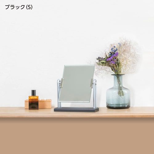 Horiuchi Mirror Industry Wooden Stand Mirror, Fits in Living Rooms, Small, Black, Makeup Mirror, Tabletop Mirror, Mother's Day, Gift