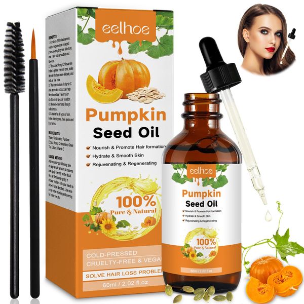 Xumann Pumpkin Seed Oil for Hair Growth, Pure Natural Organic Pumpkin Seed Oil, Nourishes Scalp Pure Pumpkin Oil For Hair Growth (60ml)