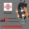 Zoom H876E  Ebike 4-Piston Hydraulic Disc Brake Set Right Rear Power-Off Sensor