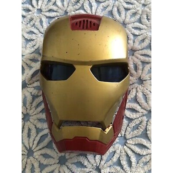 IRON MAN Light Up-Flip Up FX Kids Cosplay Mask Tested Works Needs Batteries 2012