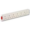 Extension Socket 6 Gang White, Power Outlet Strips Electrical, Qty X 1
