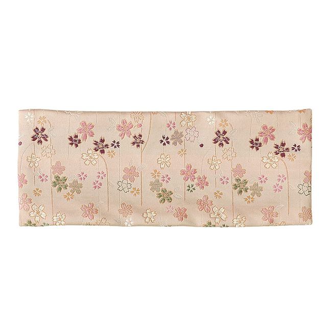 Buddhist Altar Pull Mat "Sakura Pattern" Flameproof Buddhist Altar Mat 11.8 x 4.7 inches (30 x 12 cm), M Size 002, White Brown