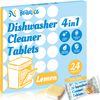 Dishwasher Cleaner Dish Washer Cleaning Tablets Deodorizer 24 Counts Lemon