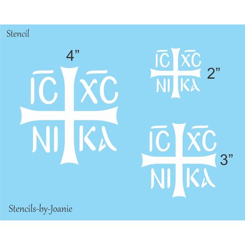 Stencils by Joanie Orthodox IC XC NI KA Christian Cross Symbol Stencil Faith Family Jesus Christ Conquers DIY Signs Craft Reusable 7 mil Mylar