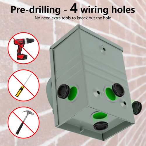 Rundik Pre-Drilling 50 Amp Generator Inlet Box, NEMA 3R Generator Transfer Switch, NEMA SS2-50P PB50 Weatherproof Power Inlet Box, 125/250 Volt, 12500 Watts Generator Accessories, ETL Listed