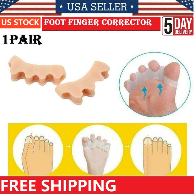 1 Pair Silicone Gel Bunion Toe Corrector Orthotics Straightener Separator Relief