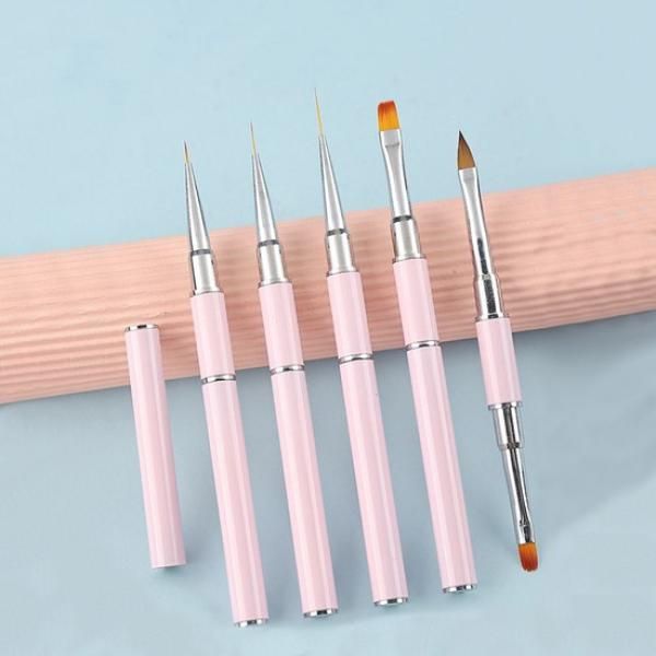 Nail Art Practical Pocket Dual Brush 5-piece Set (2 Types)