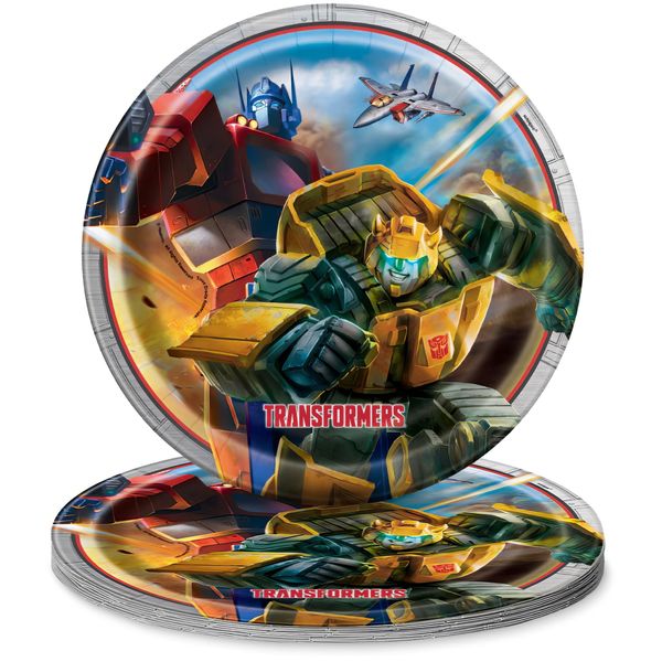 Round Dinner Paper Plates - 9", Transformers, 8 Pcs