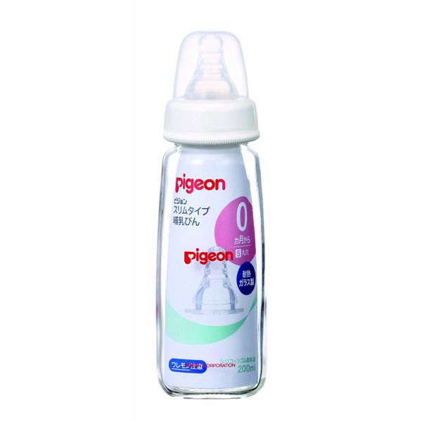 Pigeon [Heat-resistant Glass, 7.8 fl oz (200 ml)] Slim Type Baby Bottle 7.8 fl oz (200 ml)