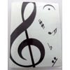 Music Themed 20 Pockets Plastic Folder Display Book Soft Cover – White Treble Clef Design