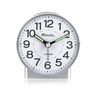 Ravel - Round Mid Sized Bedside Quartz Alarm Clock - RC039.2 - Silver