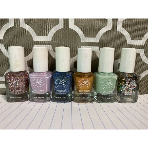 Set of Julie Nail polish 6 count matte& glitter New Cosmic Paradise Collection