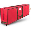 Christmas Tree Storage Bag for up to 9 Ft Trees Rolling with Wheels Red