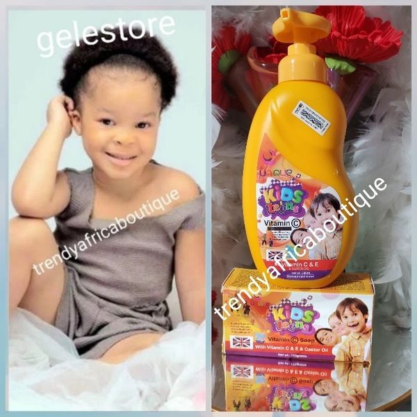 2pc. Unique Kids & Teens Vitamin C & E body Lotion & ONE BAR SOAP