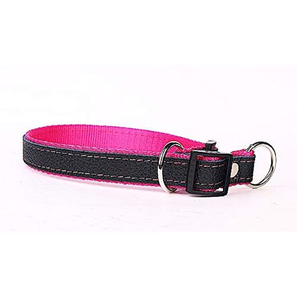 Capadi K0624 Zugstop Dog Collar Soft Lined with Strong Real Leather Collar Width 30 mm Length 75 cm Pink