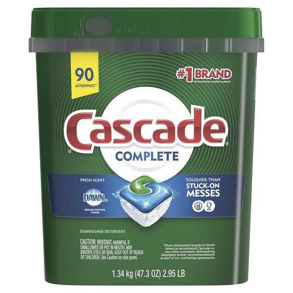 CASCADE Complete Dawn Fresh Scent Pacs DISHWASHER DETERGENT, FRESH SCENT, 90 CT