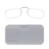 ThinOptics Universal Pod Rectangular Reading Glasses, Clear Frames/White Case, 1 x + 1