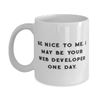 Be Nice to Me. I May Be Your Web Developer. 11oz 15oz Mug, Web developer Present From Coworkers, Inappropriate Cup For Colleagues, Web developer mug, Web developer gift, Web developer 11oz mug, Web