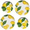 Lemon Outdoor/Camping/BBQ - Plastic/Melamine Dinner & Side Plates Set (4)
