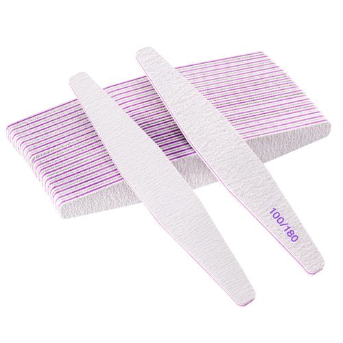20 lime per unghie, lima per unghie professionale a doppio lato, riutilizzabile 100/180 grit per saloni di manicure, fai da te per nail art