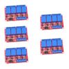 5 Pcs Relay Module with Optocoupler High Low Level Trigger (CH4,12V)