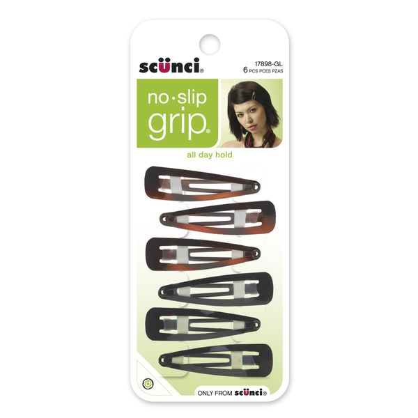 Scunci No Slip Snap Clips - 6 piece (Packaging May Vary)
