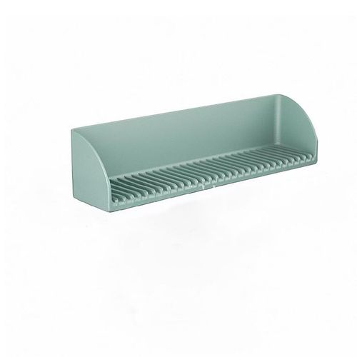 Bathroom Sink Splash Guard with Suction Cup, 16x3.5 inch, Mint Green Water Retaining Plate (1 pcs)
