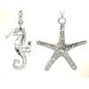 2-Piece Silver Starfish and Seahorse Ceiling Fan Pulls Set